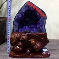 NOEY People love itNatural Brazil Amethyst Cave Uruguay Crystal Cave Decoration Cornucopia Purple Vug Money Bag Living R