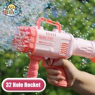 32 Hole Bubbles Gun Kids Toy Rocket Soap Bubble Machine Guns Automatic Blower Outdoor Toy for Childr