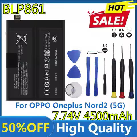 New Replacement Battery BLP861 4500mAh for OPPO Oneplus Nord2 (5G)/ Nord 2T 5G/ 9RT High Quality Bat