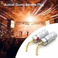 MIOSHOP Nakamichi Banana Plug, Gold Plated for Speaker Wire Musical Sound Banana Plug, Pin Screw Type  with Screw Lock Speaker Wire Cable Connectors