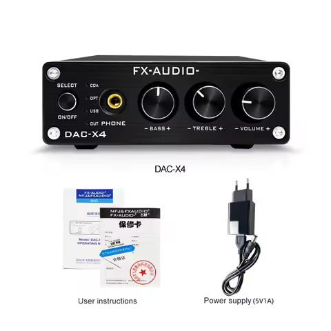 2025 FX-Audio DAC-X4 Digital Audio Decoder USB ASRC01+MAX97220+NE5532 Input USB/Coaxial/Optical/AUX 
