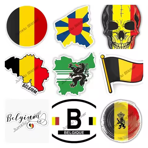 Belgium Map with Flag Vinyl Sticker Flag Belgium Oval Decal for auto Truck or Boat Car Accessories F
