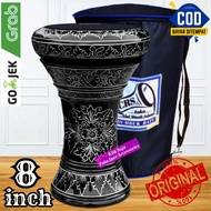 Gendang Atau Darbuka Kayu 8 inch Hitam Silver Power Beat Hitam Made In Taiwan