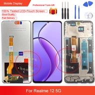 6.72นิ้วต้นฉบับใหม่สำหรับ Realme 12 5G / Realme 12X แผงสัมผัสหน้าจอ LCD จออะไหล่ซ่อมเซ็นเซอร์ + กระจ