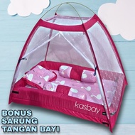 Kasur Bayi Kelambu 1 Set Terbaru 2023 Lengkap Bonus Sarung Tangan Kaki Bayi Bantal Guling Bayi Baru 
