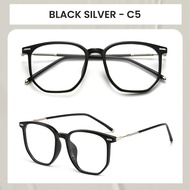 Berrybarton - Kacamata Minus Geometric Anti Radiasi Blueray Photocromic Bluecromic TR90 Fashion 8139