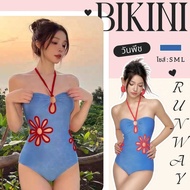 BIKINI RUNWAY Women's One-Piece Swimsuit Floral Pattern Cute Neck Strap Wear To The Beach Available 