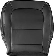 Driver Bottom Leather Seat Cover, Jet Black Driver Side Cover Driver Side Bottom Seat Cover Compatib