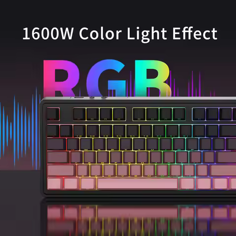 AJAZZ AK870 PLUS Gaming Keyboard, Tri-mode Wireless, Gasket Mount, Hot Swappable, TFT Screen RGB Bac