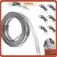 YUJINX Hose Clamps, Adjustable Large Hose Clamp Strap,  304 Stainless Steel Pipe Ducting Hose Clamp 