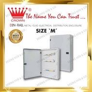 CROWN CM MEDIUM SIZE 2 & 3 ROW DIN RAIL METAL CLAD ELECTRICAL DISTRIBUTIN ENCLOSURE DB BOX / MCB BOX