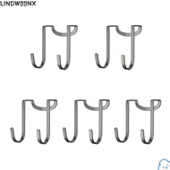 LINDW99NX 1/5 Pcs Hook, 2.2 Inches Stainless Steel Cabinet Hook, Multi-Use Double S Shaped Furniture