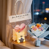 Cream Puff Flower Boquet Set with Night Light  Valentine's Day Gift