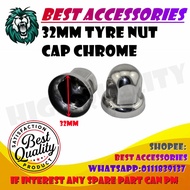 32/33/41MM TYRE NUT CAP CHROME HIGH QUALITY