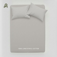 Arestale  Set A ผ้าปูที่นอน + ปลอกหมอน 2 ใบ ผ้าฝ้ายแท้ 100% Long-staple cotton Single-ply yarn ขนาด 