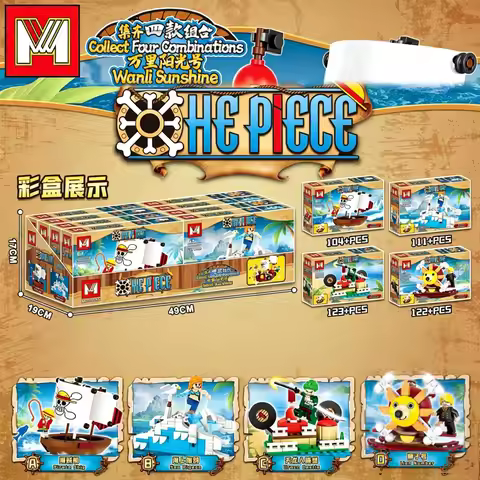 In Stock One Piece Pirate Ship Sailing Ship Building Blocks Cartoon Pirate Ship Bricks Set Toys for 