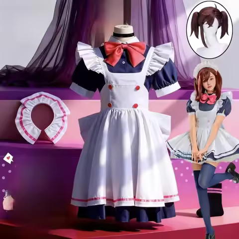 Ayase Momo Cosplay Costume Maid Dress Jk Uniform Wig Set for Women Girls Anime Fantasy Outfits Hallo