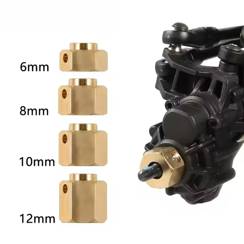 1/10 TRX4 TRX6 Brass Extended Wheel Hex Adapters 12mm Wider Heavy Duty Weight Upgrade for Traxxas TR