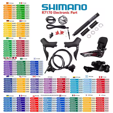Shimano 105 Series Di2 Groupset R7170 Without Crankset/Electronic Part 2x12s For Road Bike No Cranka