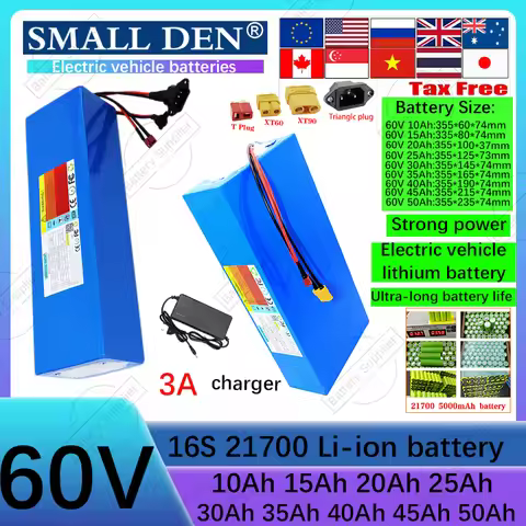 60V 50Ah 40Ah 35Ah 30Ah 25Ah 15Ah 10Ah21700Lithium Battery Pack 3000W Power With BMS Suitable for va
