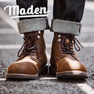 MADEN brand 2025 new top layer 8111 work boots men's shoes genuine leather American retro paratroope