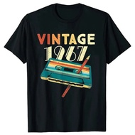 58th Anniversary Birthday Gift New Men's T-Shirt 1967 Cassette Music 59 Years Old Big Print Casual S