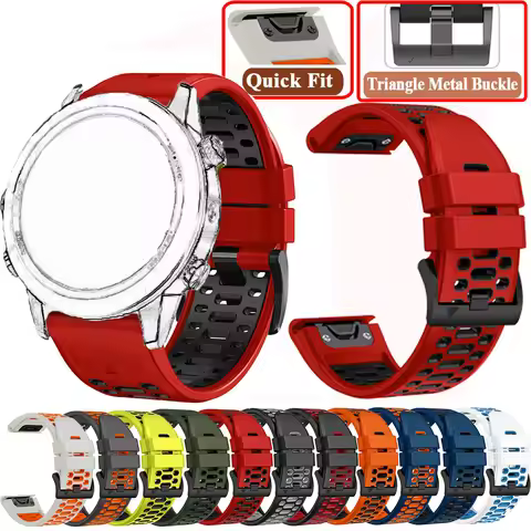 Outdoor Sports 22/26mm Silicone Watch Band For Garmin Fenix 8 E 5 5X 6X 6 7 7X Pro/TACTIX/Mk2 Mk2i G