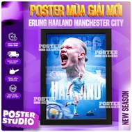 Haaland 2023 poster photo frame includes 2 sizes for A5 tabletop (18cm x 24cm), A4 wall hanging (24c