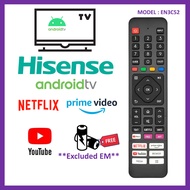 Hisense 4K UHD QLED Android Smart TV Remote Control EN3C52 Replacement Smart TV Remote Hisense
