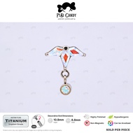 FiBiCandy ITL0296 Isolde 16G ASTM F136 Implant Grade Titanium Piercing Earrings AB CZ