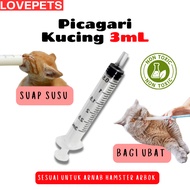 LovePets | Picagari Kucing 3mL / Cat Syringe 3mL / Sesuai untuk Arnab Hamster Guniea Pig