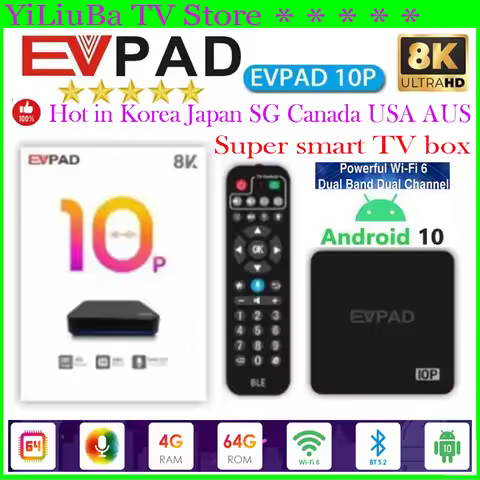 [Genuine]10P Evpad 10P box 2024 usa evpad10p 8k pro tv box Singapore Australia EVPAD10s Japan offici