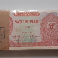 uang kuno 1 rupiah 1968 100lbr urut