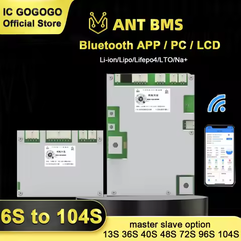 Master Slave ANT BMS Serial Connection Protection Board 36S 40S 48S 64S 72S 96S 48V 96V 144V 288V Bl