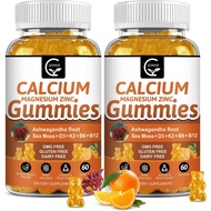 1200mg Calcium Gummies with Vitamin D3,K2,B12 & B6 - Plant Complex Calcium Magnesium Supplement with