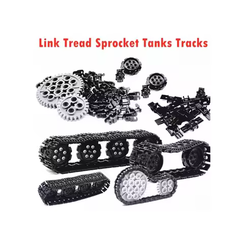 MOC Building Blocks 3711 3873 88323 57518 High-Tech Tank Chain Track Link Assembles Mechanical Engin