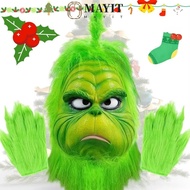 MAYIT Grinch Headgear, Anime Masquerade Grinch ,  Fur Freak Latex Grinch Masque Cosplay Props