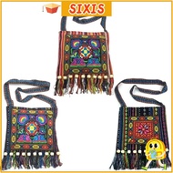 SIXIS Women Shoulder Bag, Fashion Tassels Message Bag, Hmong Tribal Ethnic Thai Indian Boho Vintage 