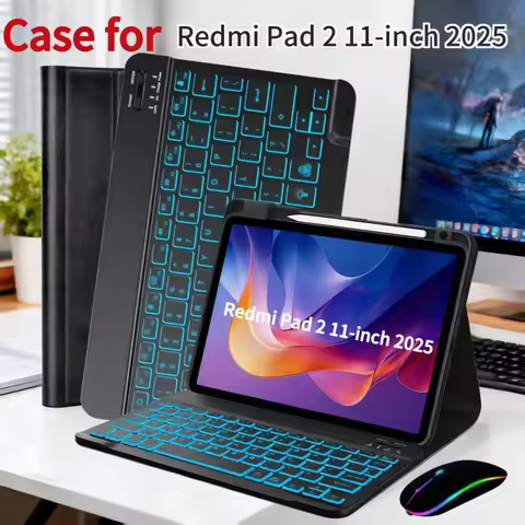 Case for Xiaomi Redmi Pad 2 Case, Keyboard Cover For Redmi Pad 2 11-inch Wireless Bluetooth Removabl