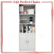LL PERFECT 4 Compartment Multipurpose Bookshelf Cabinet Organizer Storage Wooden Rack Shelf Utility Rak Buku Kabinet