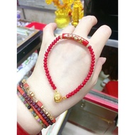 italy flower beads red Swarovski bracelet