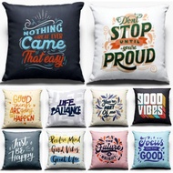Pillow Typography Sofa PillowCase  Polyester Square Pillow Cover Throw Pillow Cover Sarung Bantal(nexss)40/45/50/55/60cm