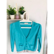 PRELOVED Cardi Crop Blue