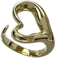 二手 TIFFANY & Co. 鏤空心形 Peretti 戒指，10 號，18k 金，8.5 克，女士款。