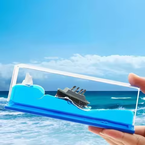 Black Pearl Cruise Ship Titanic Cruise Ship Fluid Liquid Pirate Ship Hourglass Ornament Never Capsiz