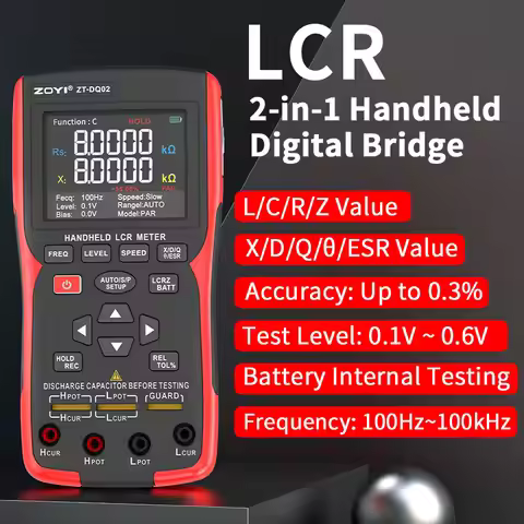 ZOYI ZT-DQ02 High-Precision Handheld LCR Bridge / Lithium Battery Internal Resistance Tester for 186