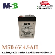 MSB 6V 4.5AH Rechargeable Sealed Lead Battery (MS6-4.5)