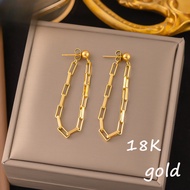 saudi gold 18k pawnable legit hikaw vintage tassel chain earrings Korean design temperament jewelry for women gift earrings hypoallergenic non tarnish dangling free South Sea white pearl earrings
