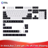【EHU】-For US Black White Pbt Dye Subbed Keycap Cherry Profile Keycaps for Qwertz Azerty Mx Keyboard Key Cap