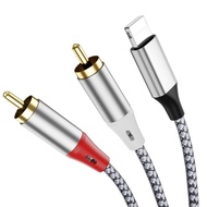 Kabel Penyesuai Stereo Lightning ke 2 RCA, Kabel Audio Lightning ke 2 RCA, Sesuai untuk TV, Komputer